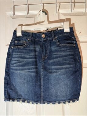 Denim Mini Skirt - Dark Blue